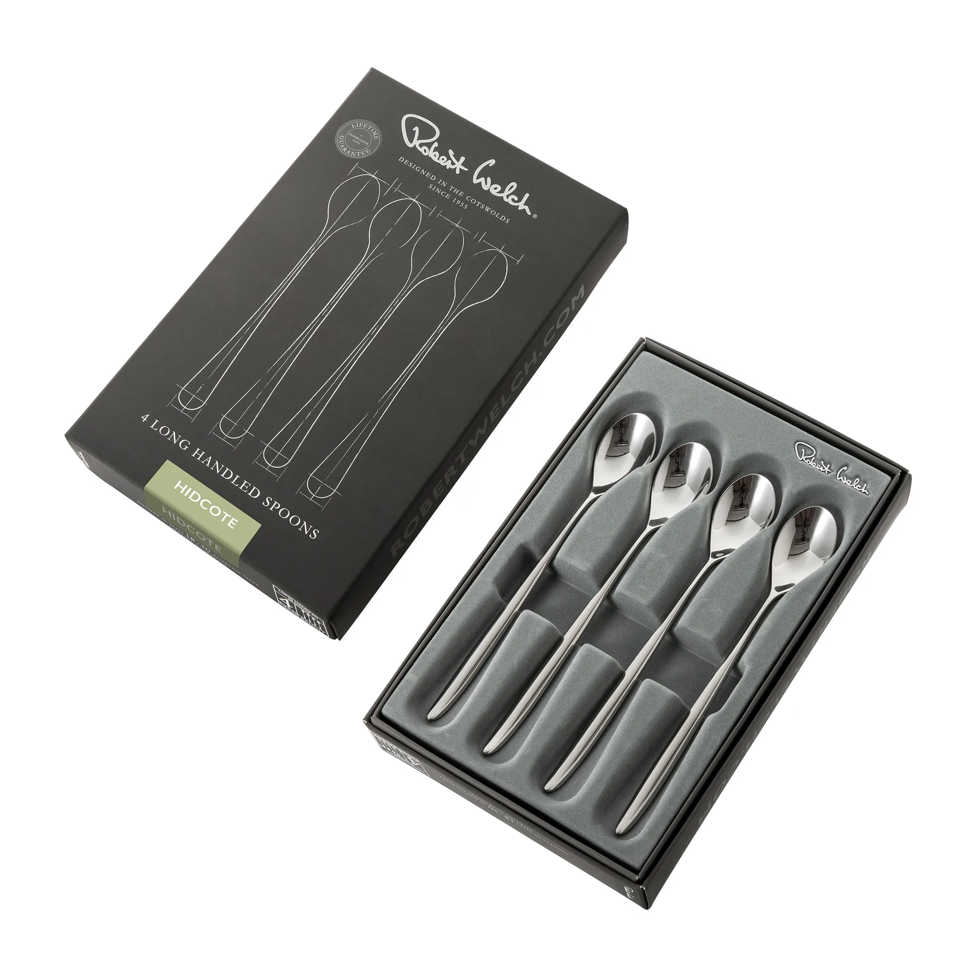 Hidcote Bright colher para latte - 4 peças, Aço inoxidável Robert Welch
