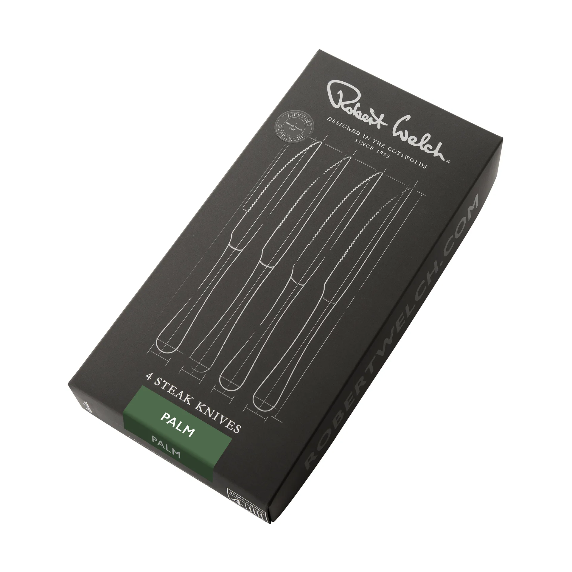 Palm Bright faca de churrasco 4 peças, Aço inoxidável Robert Welch