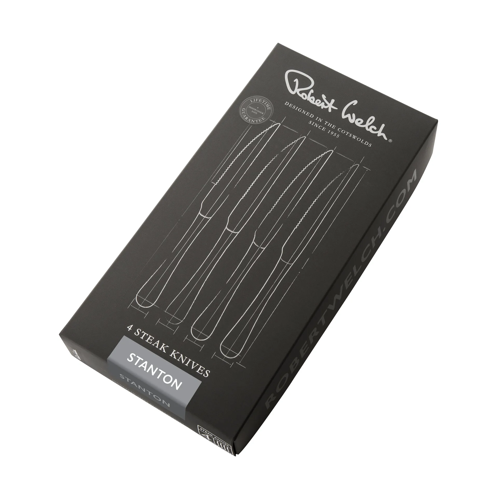 Stanton Bright faca de churrasco 4 peças, Aço inoxidável Robert Welch