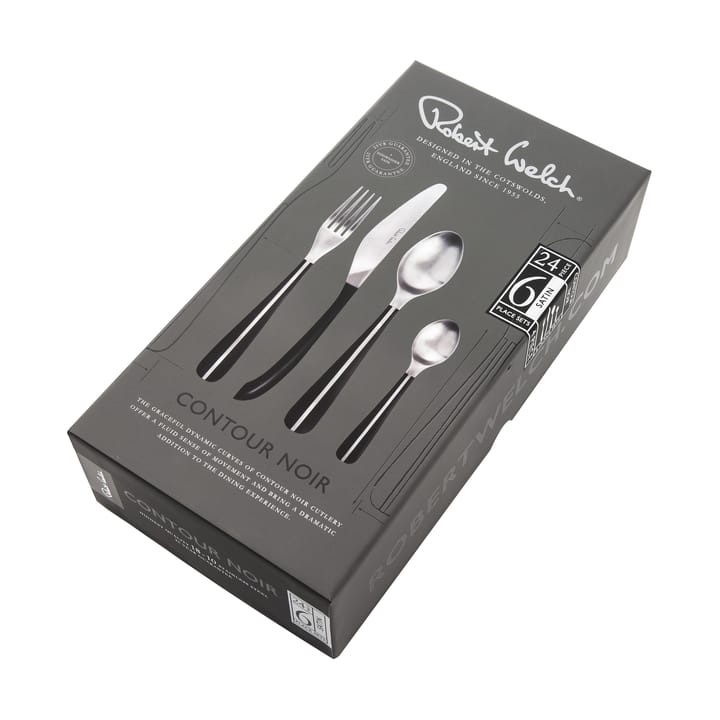 Talheres Contour 24 peças, preto Robert Welch