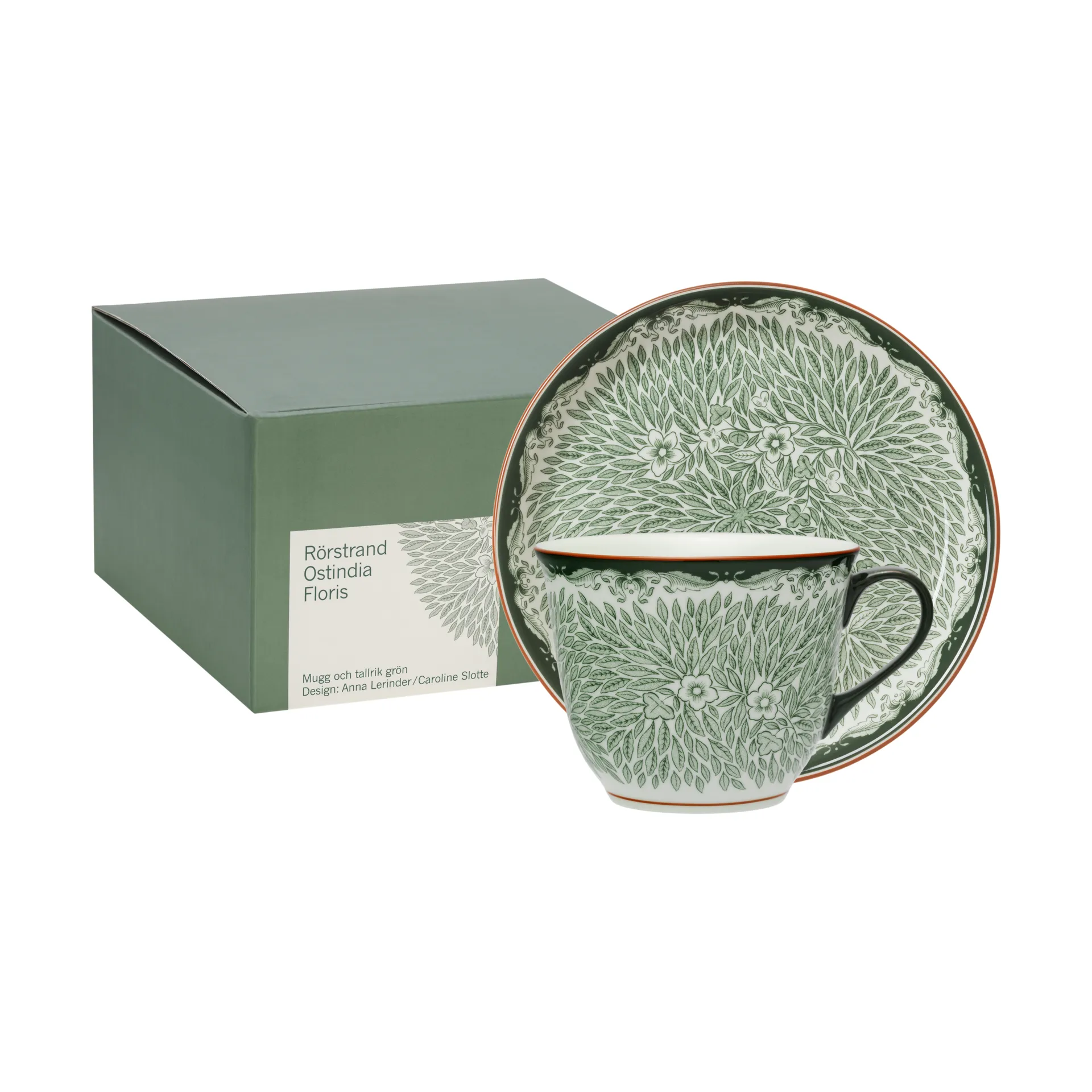 Caneca 40 cl e prato Ø20 cm Ostindia Floris, Verde
 Rörstrand