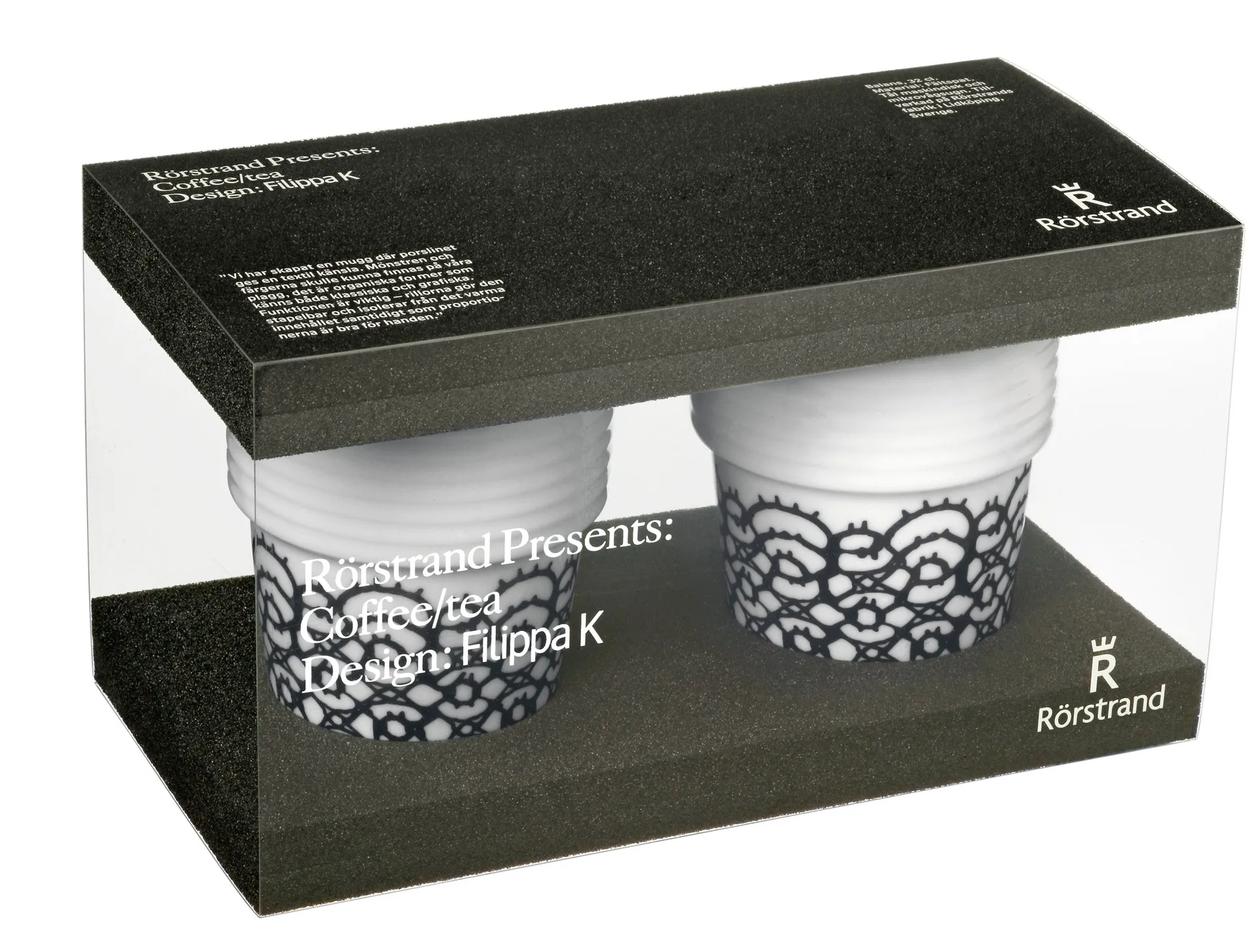 Caneca Filippa K 2 un., ponta preta conjunto de 2 Rörstrand