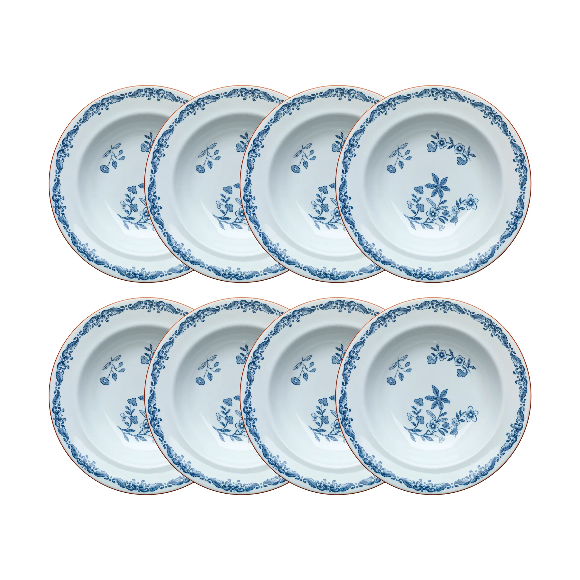 Prato fundo Ostindia Ø24 cm embalagem de 8 – Azul,  Rörstrand