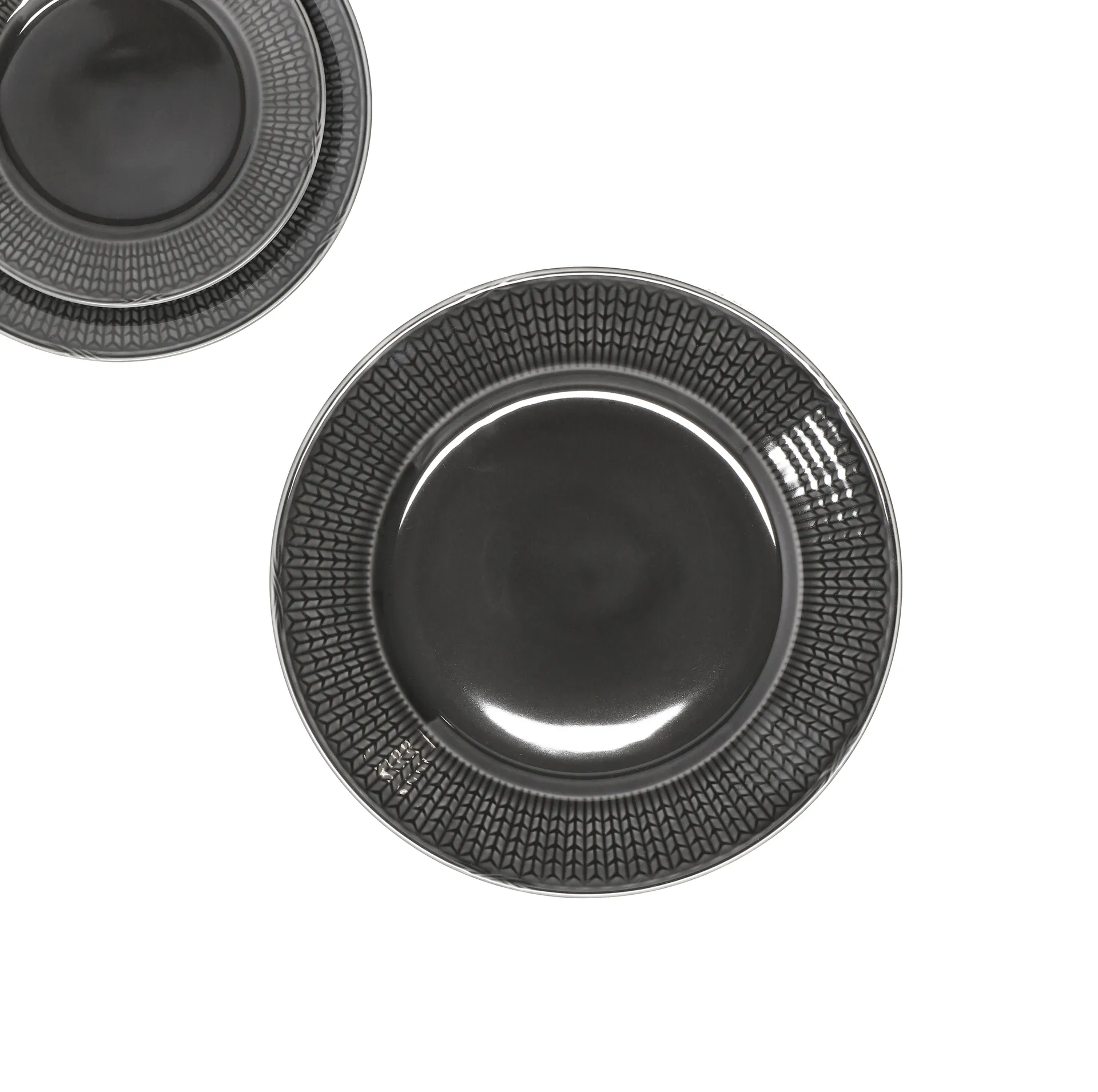 Prato Swedish Grace Ø27 cm, stone (cinza escuro) Rörstrand