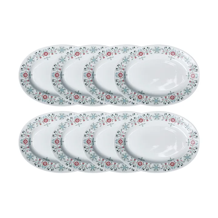 Prato Swedish Grace Winter oval embalagem de 8 - Branco - Rörstrand