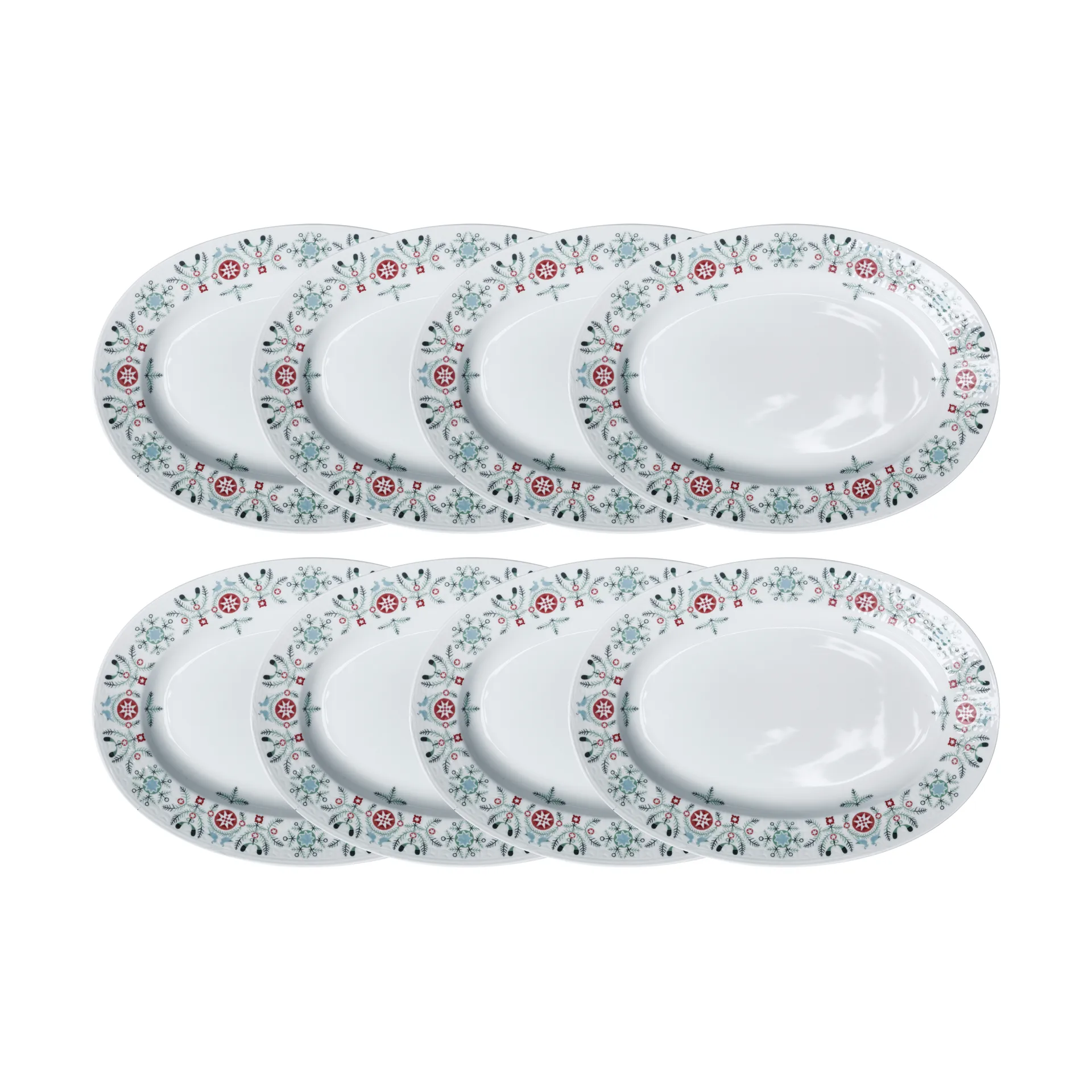 Prato Swedish Grace Winter oval embalagem de 8 - Branco Rörstrand