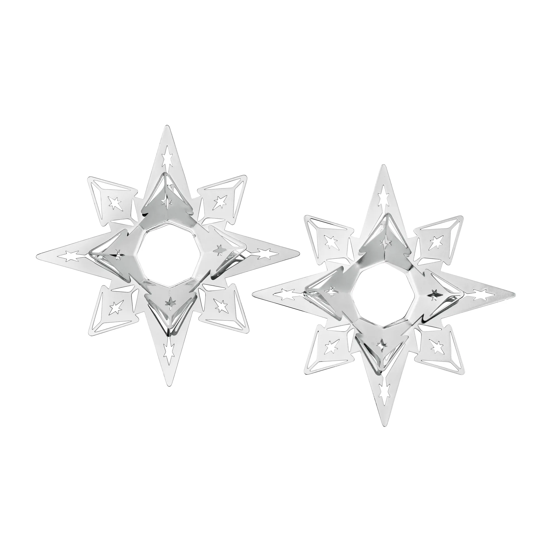 Anel estrela 3 cm 2-unidades Karen Blixen, Prateado Rosendahl