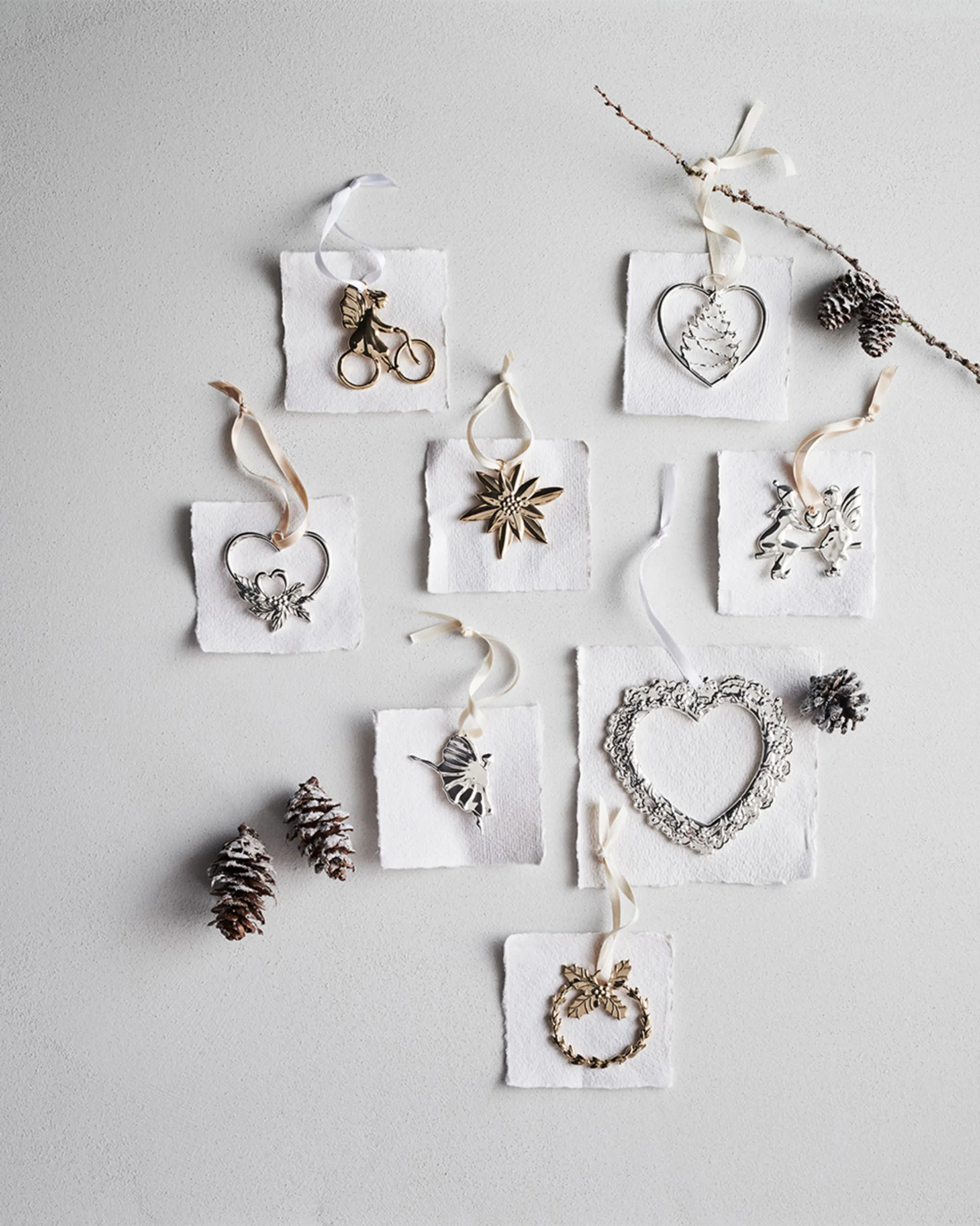 Anjo na gangorra pingente de Natal Karen Blixen , Prateado Rosendahl