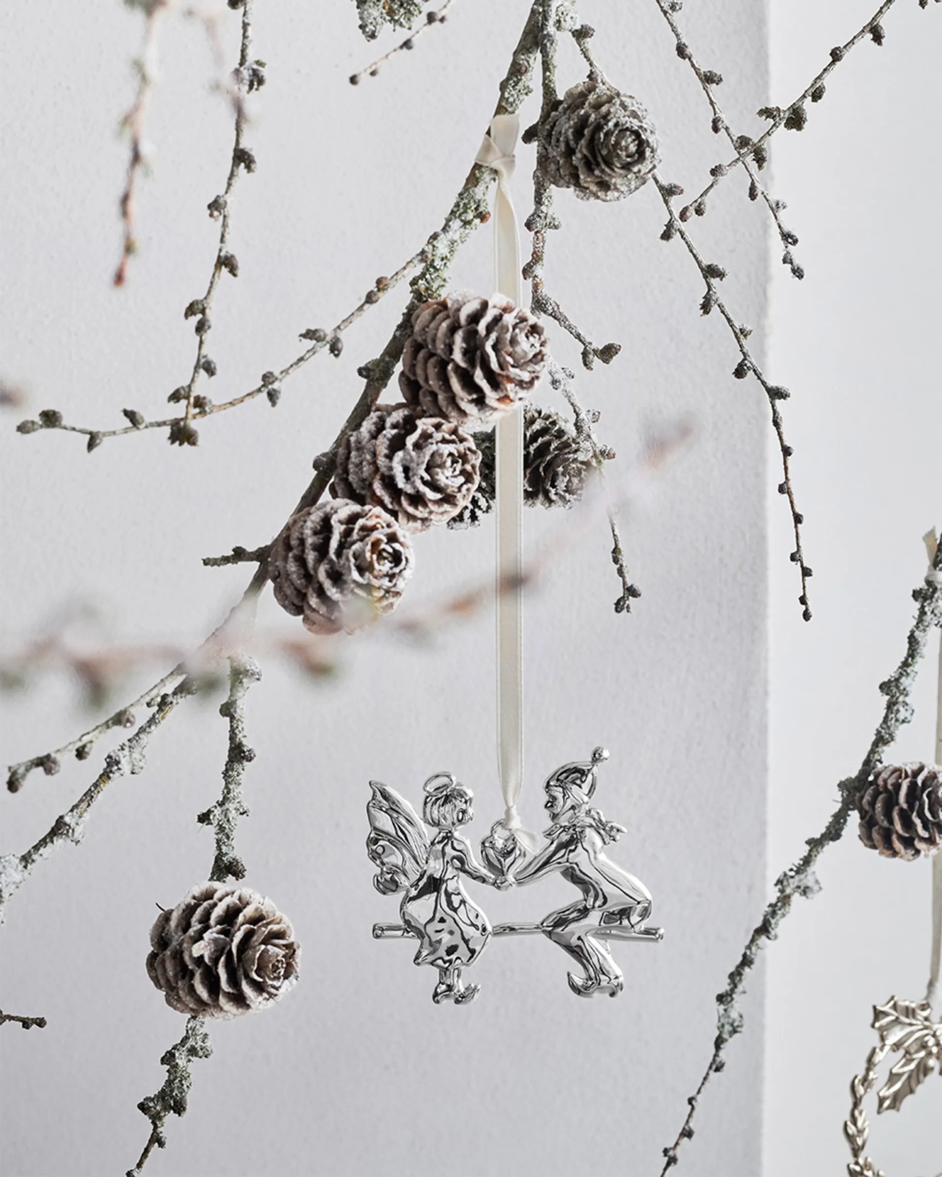 Anjo na gangorra pingente de Natal Karen Blixen , Prateado Rosendahl