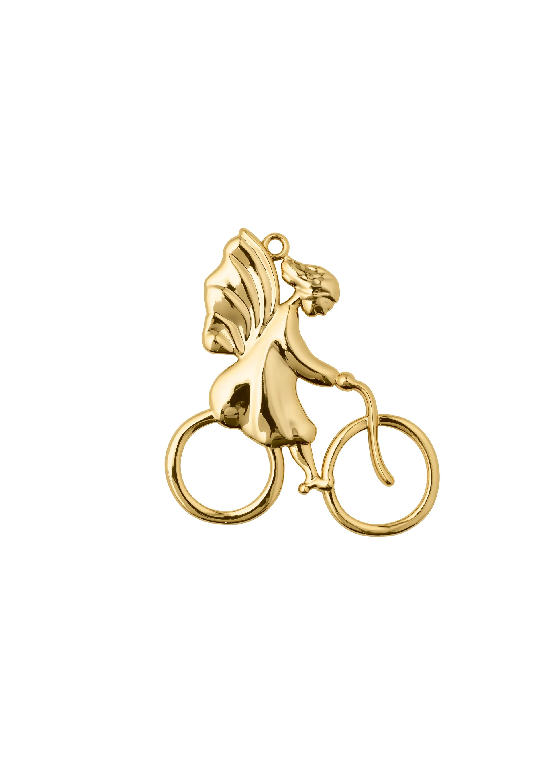 Anjo Pingente de Natal na bicicleta Karen Blixen, Dourado Rosendahl