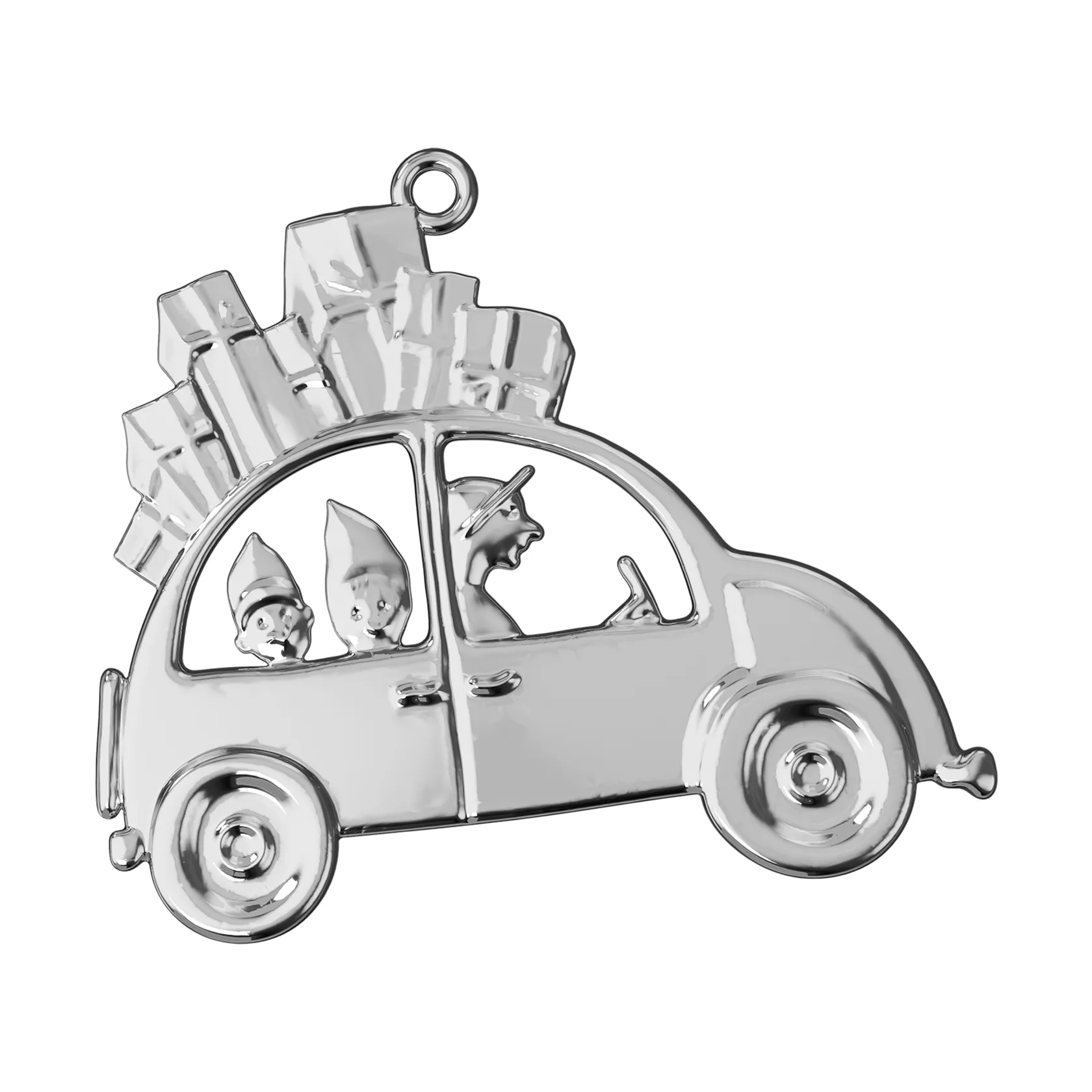 Karen Blixen enfeite de Natal em forma de carro 6,5 cm, Prateado Rosendahl