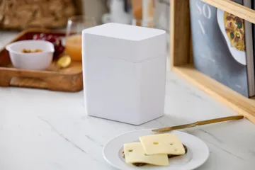 Classic caixa de queijo com cortador16,5x10x19 cm - Branco - Rosti