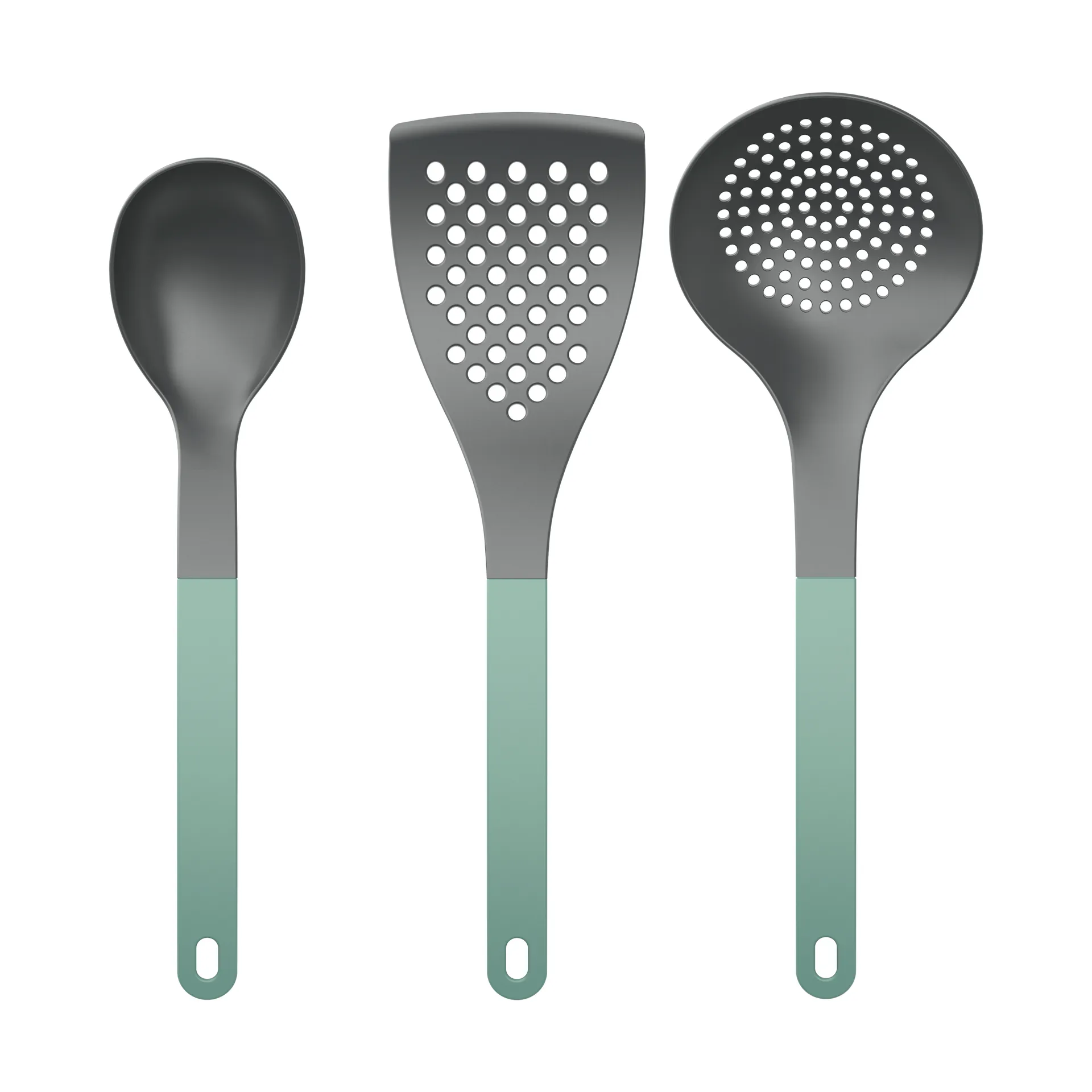 Conj. Utensílios de cozinha Optima 2 3 peças, Verde nórdico nylon Rosti
