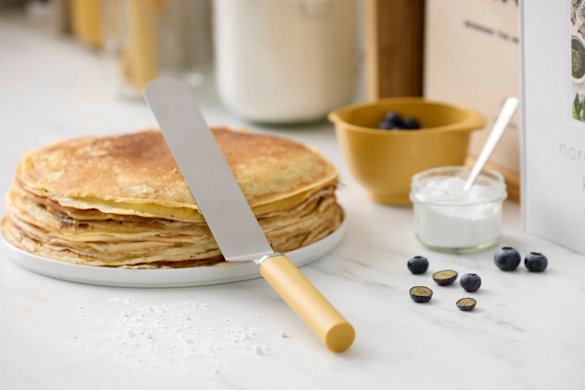 Emma espátula de paleta estreita em aço 33 cm, Curry Rosti