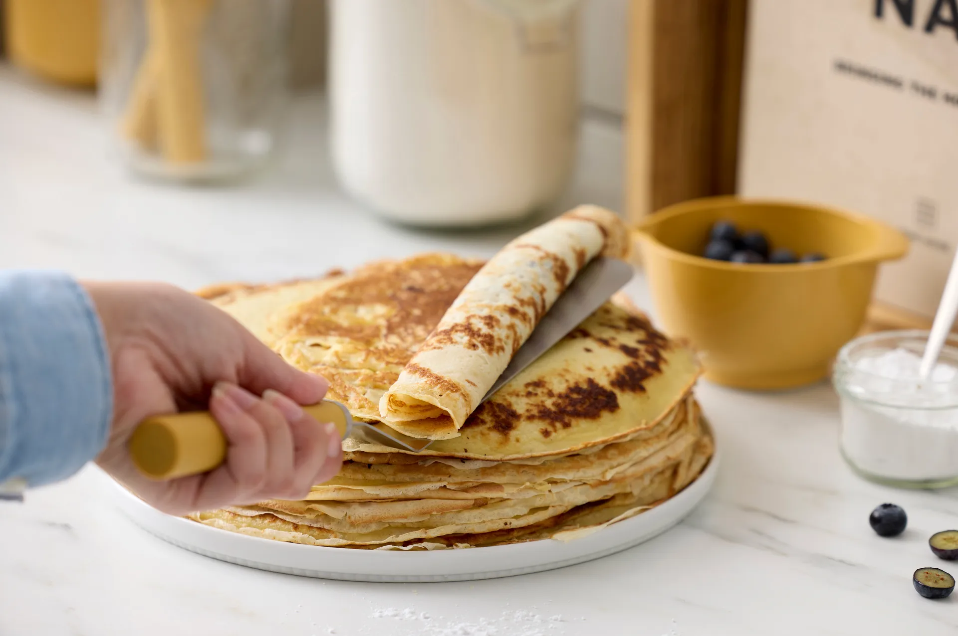 Emma espátula de paleta estreita em aço 33 cm, Curry Rosti