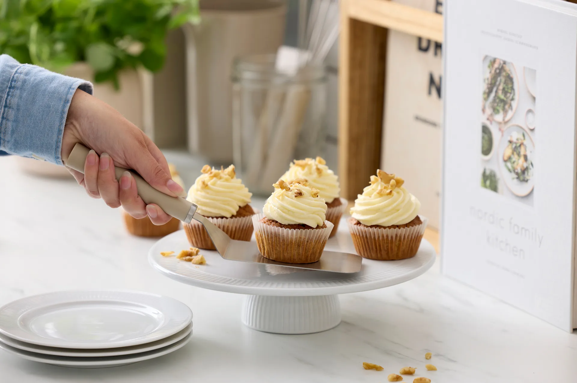 Espátula de paleta Emma larga em aço 26 cm, Húmus Rosti