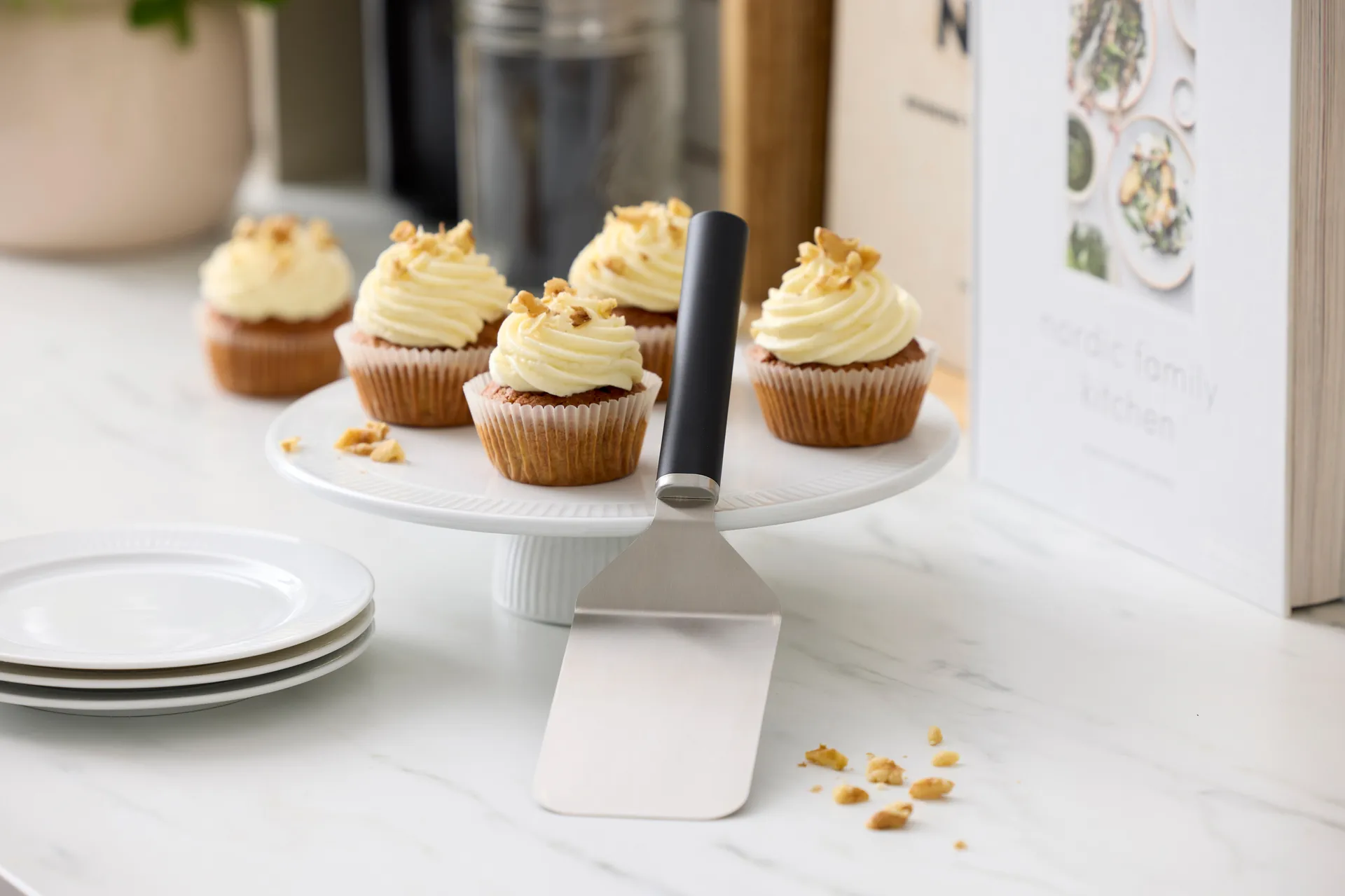 Espátula de paleta Emma larga em aço 26 cm, Preto Rosti