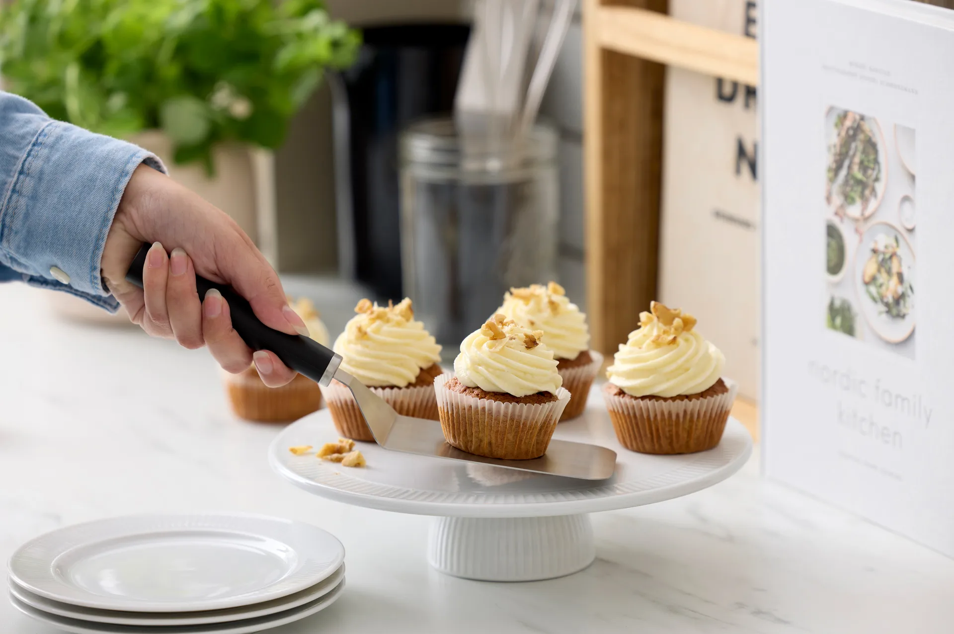 Espátula de paleta Emma larga em aço 26 cm, Preto Rosti