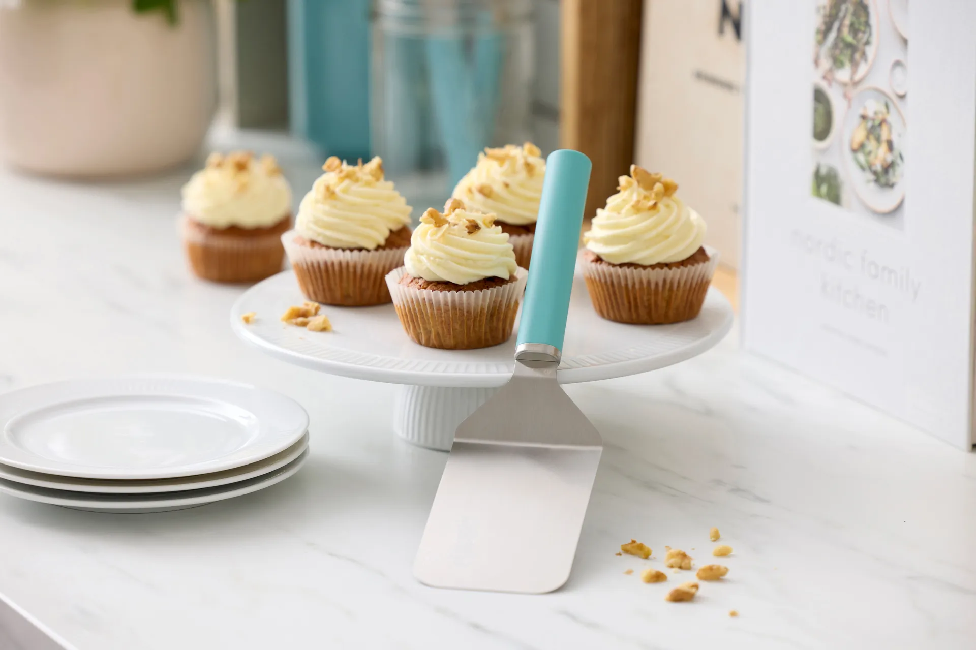 Espátula de paleta Emma larga em aço 26 cm, Verde nórdico Rosti