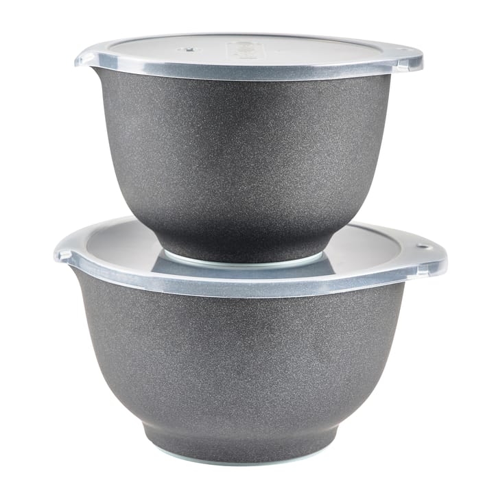 Tigelas mate com tampa Margrethe, 2 un., pebble black Rosti