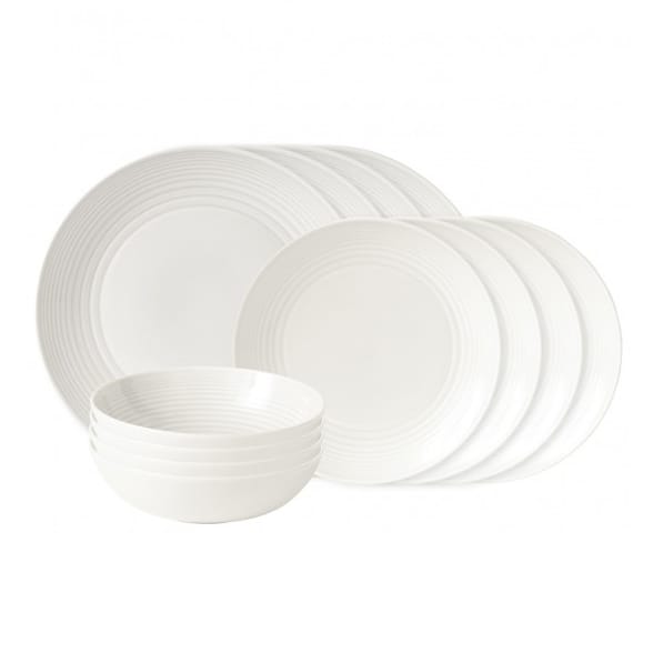 Pratos Maze, 12 un. - branco - Royal Doulton