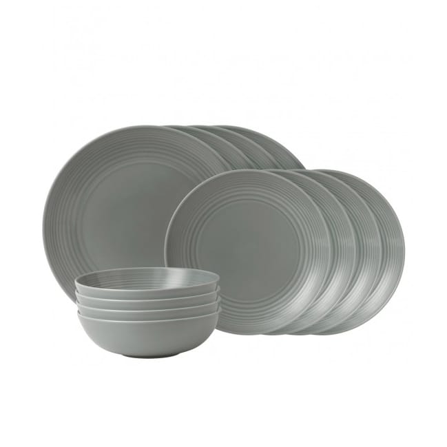 Pratos Maze, 12 un. - dark grey - Royal Doulton