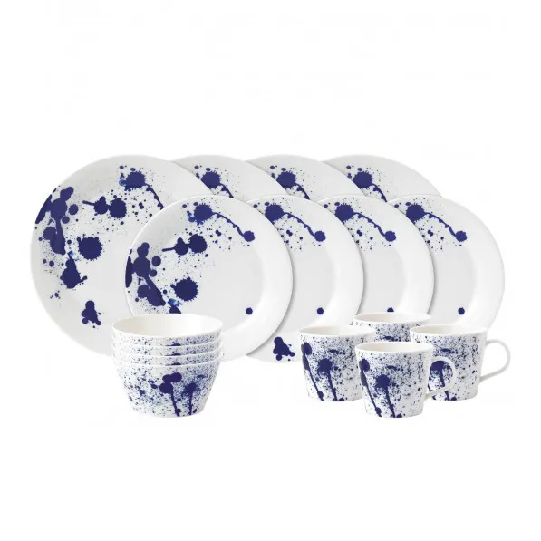 Pratos Pacific, 16 un., salpicos Royal Doulton