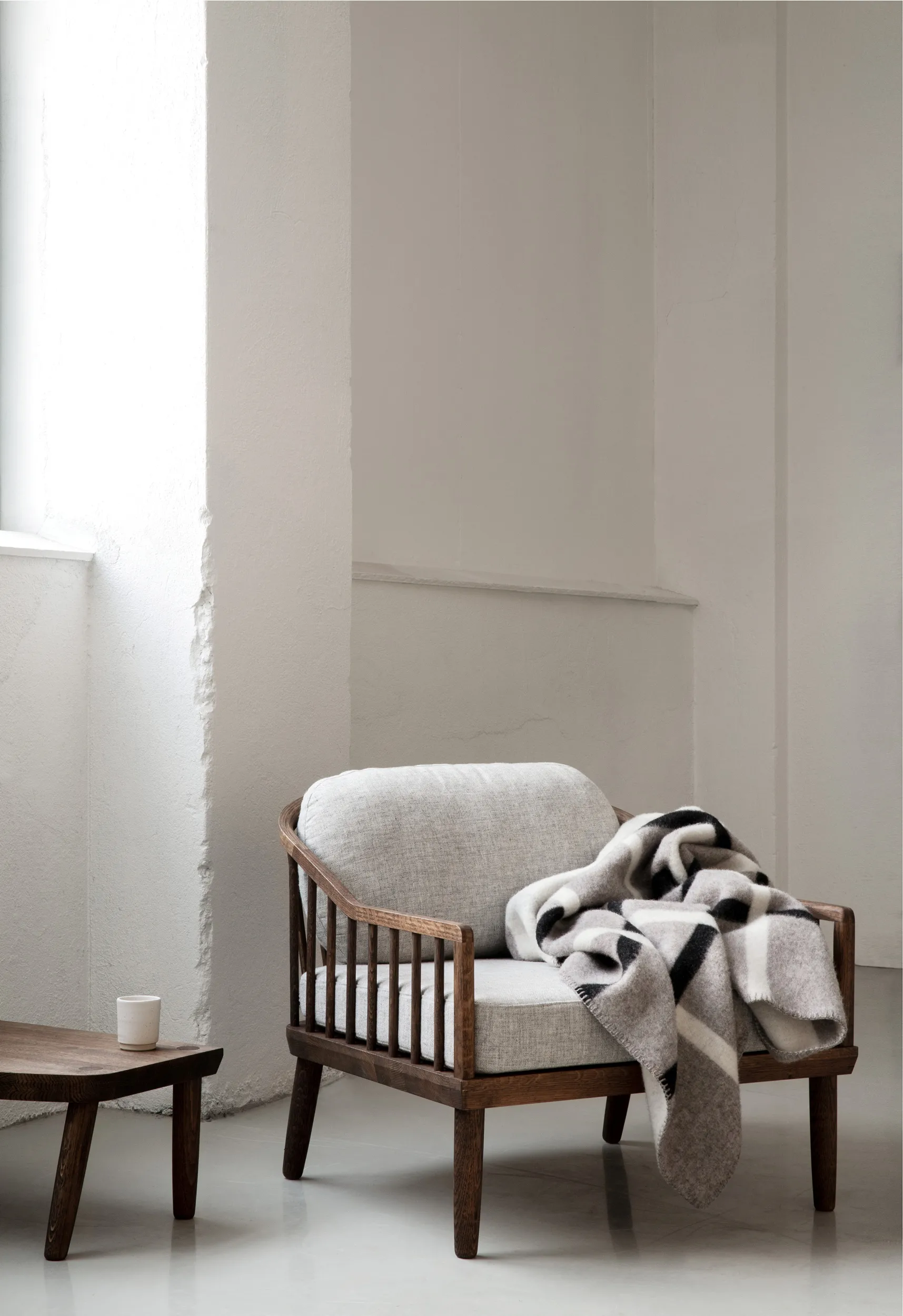 Knut Manta 135x200 cm, Dove grey Røros Tweed