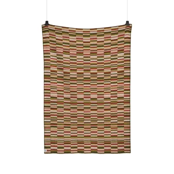 Manta Ida 135x200 cm - Olive burgundy - Røros Tweed