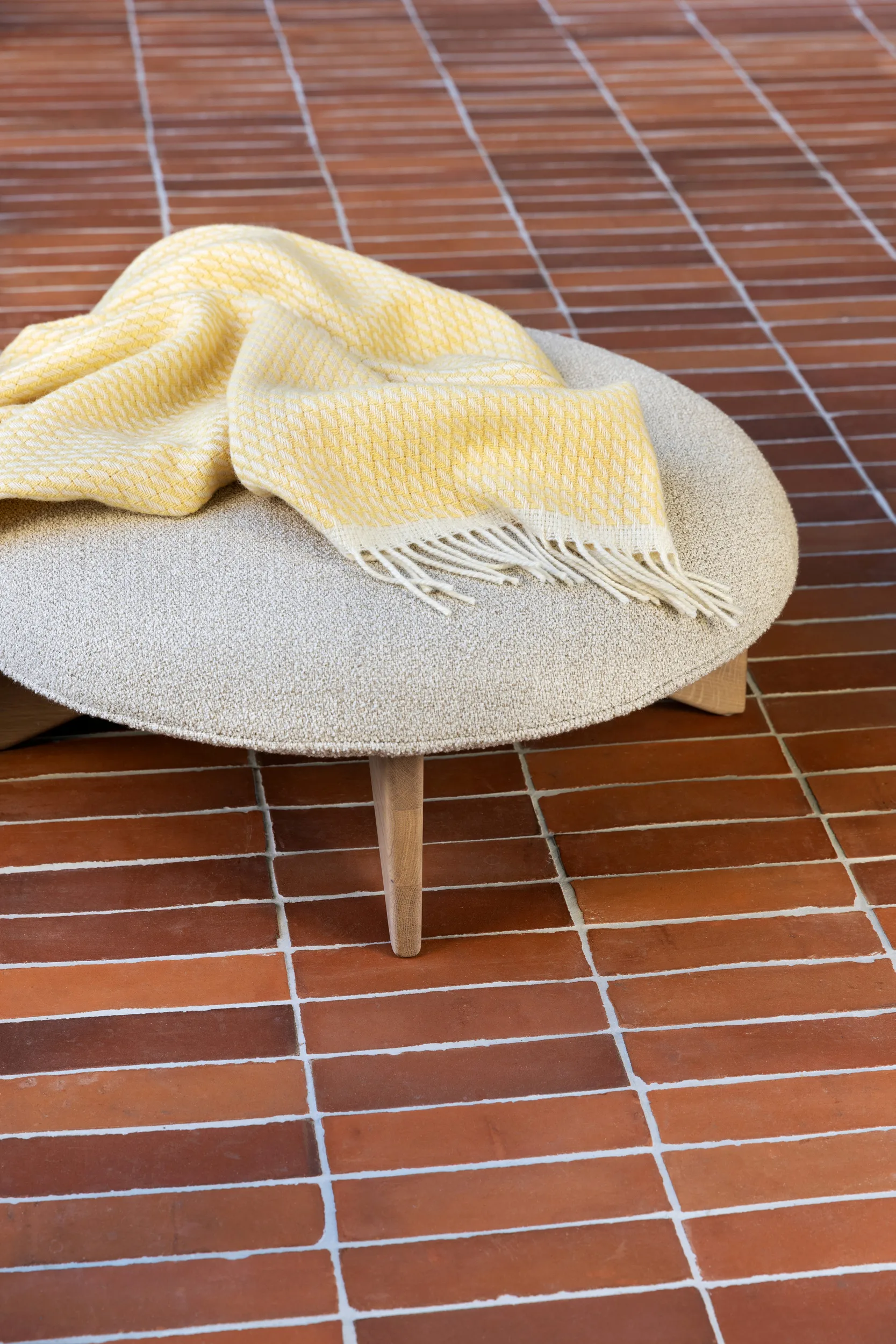 Manta Mello 150x210 cm, Lemon yellow Røros Tweed