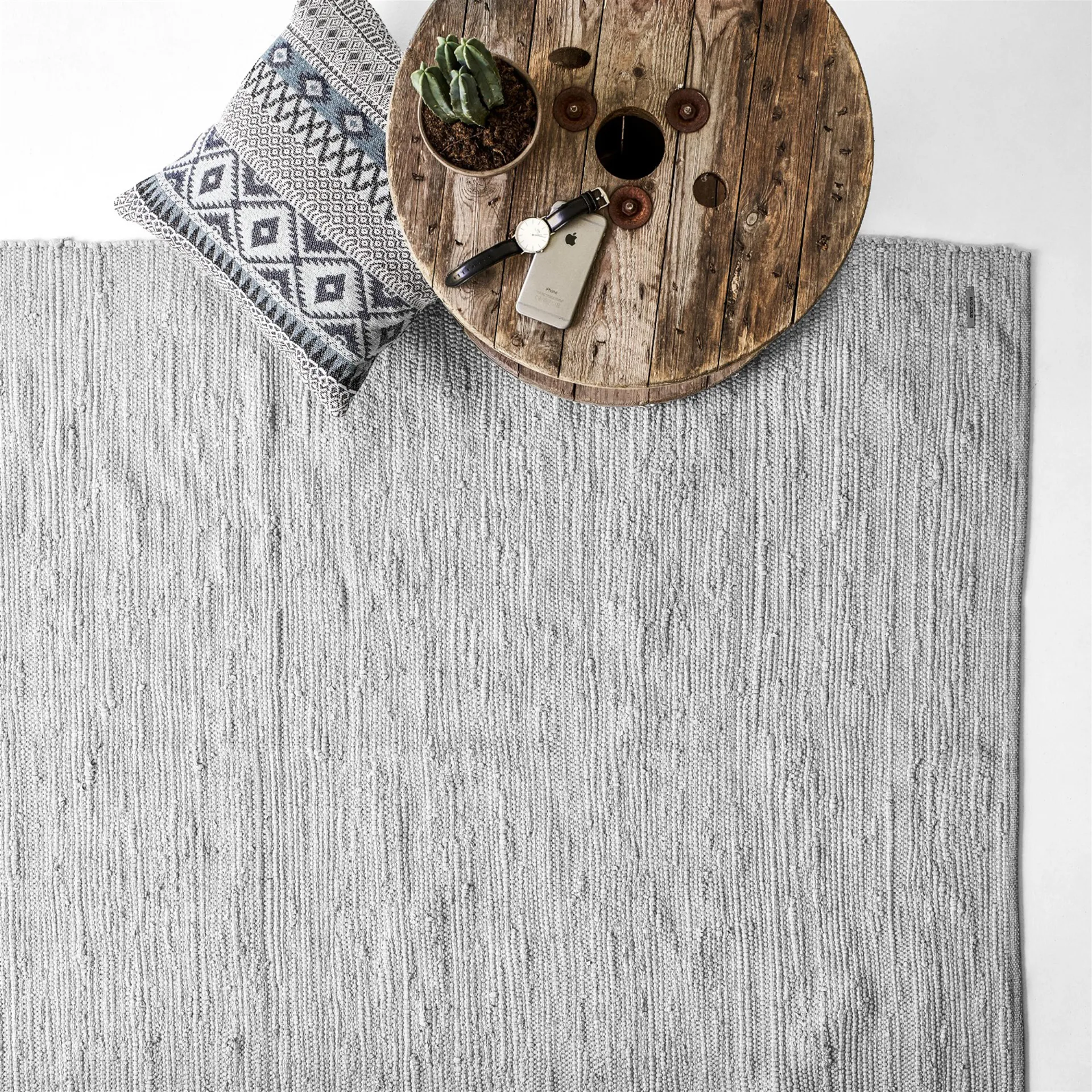 Tapete Algodão 170x240 cm, light grey (cinza claro) Rug Solid