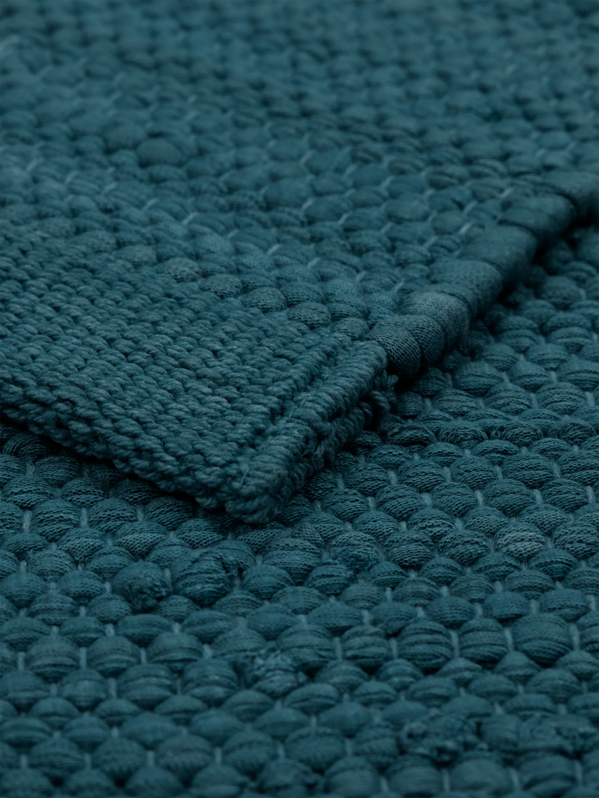 Tapete Algodão 170x240 cm, petroleum (azul petróleo) Rug Solid
