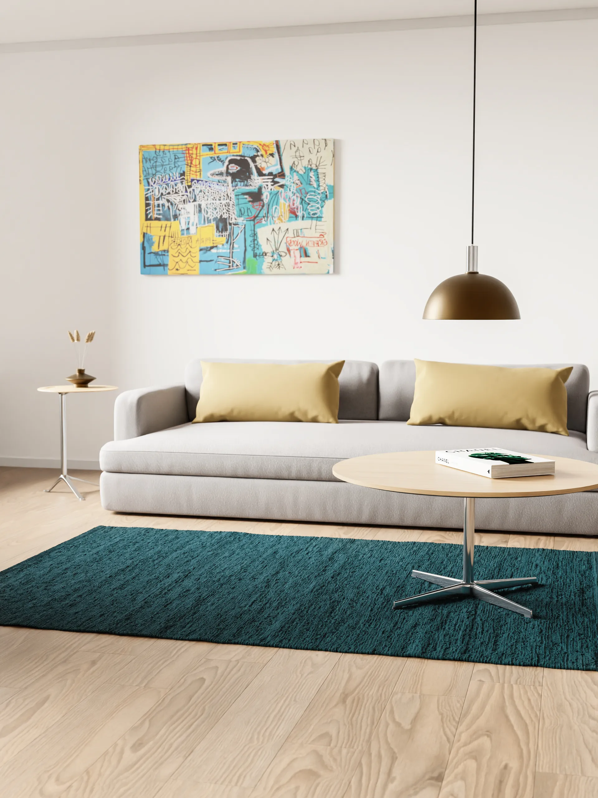 Tapete Algodão 170x240 cm, petroleum (azul petróleo) Rug Solid