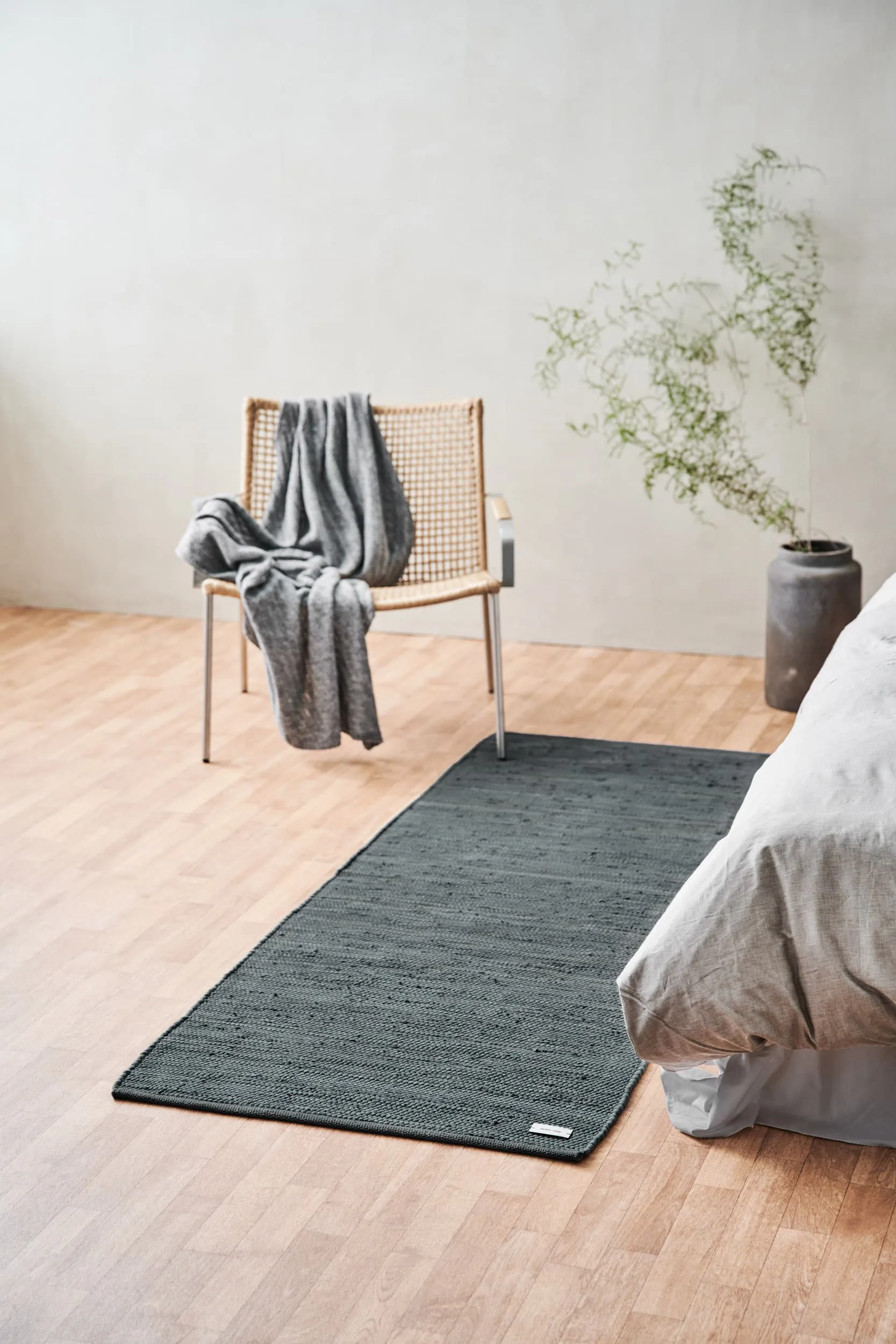 Tapete Algodão 65x135 cm, steel grey (cinza) Rug Solid