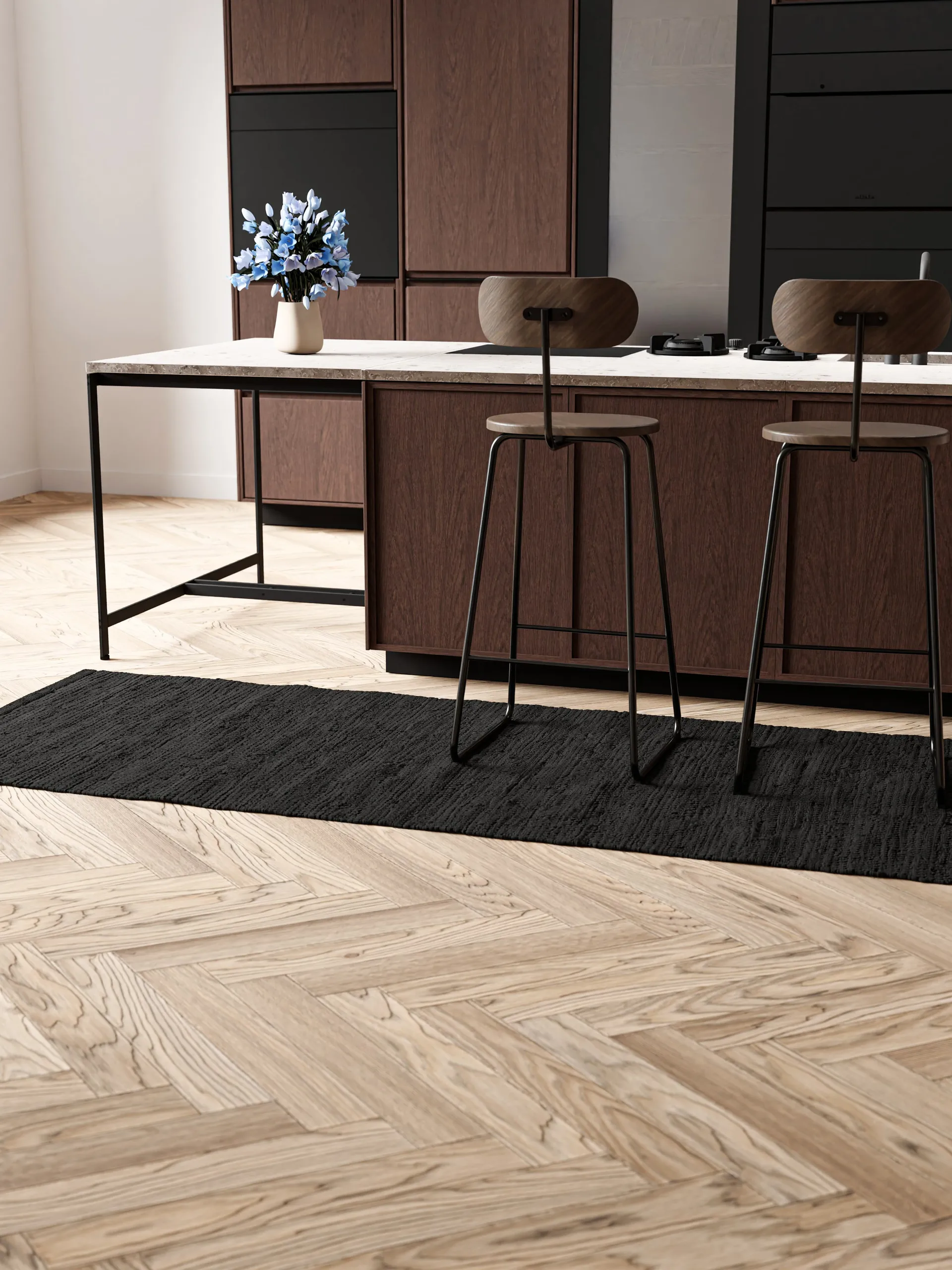 Tapete Algodão 75x300 cm, Charcoal Rug Solid
