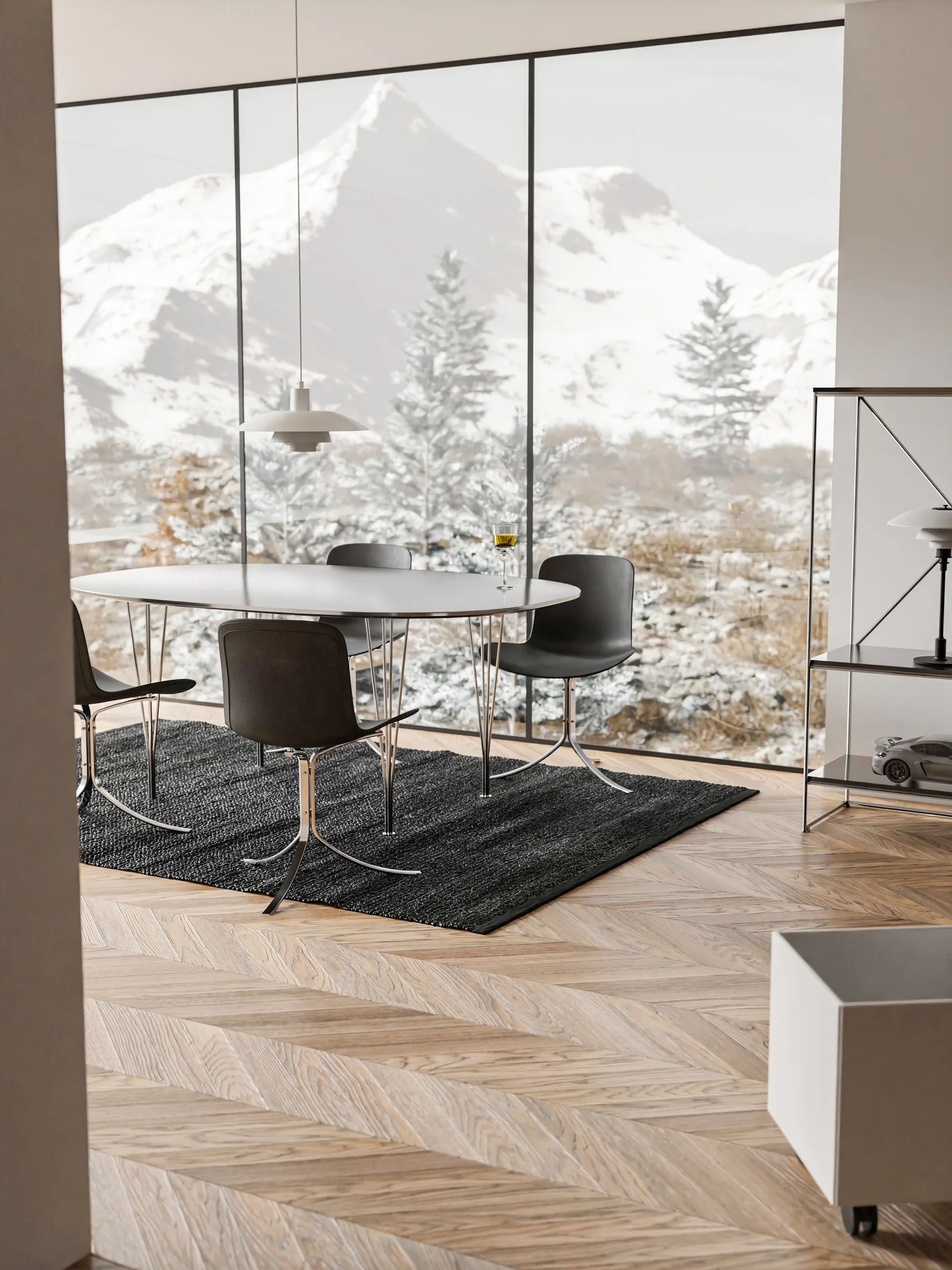 Tapete Leather 65x135 cm, black (preto) Rug Solid