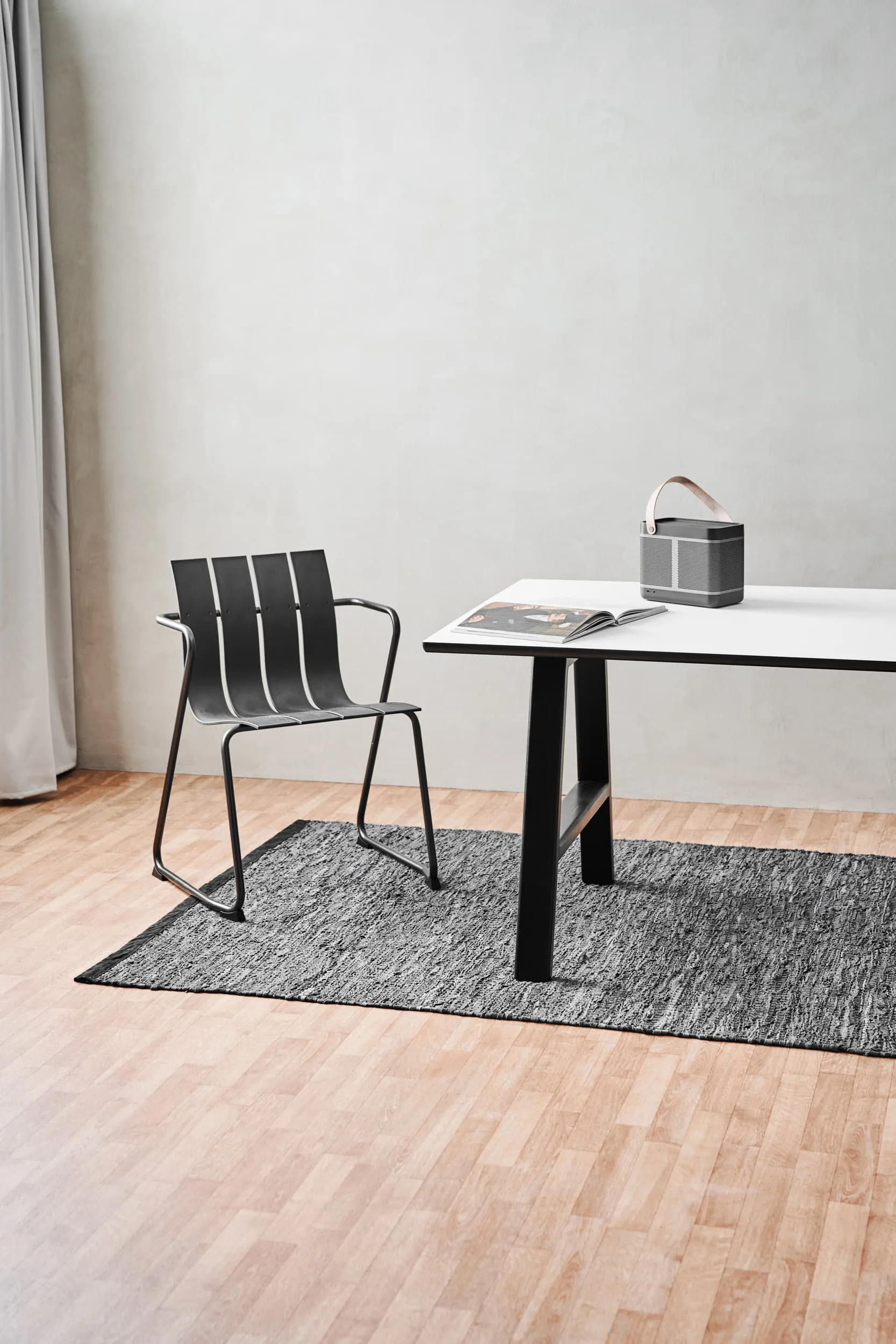 Tapete Leather 65x135 cm, dark grey (cinza escuro) Rug Solid