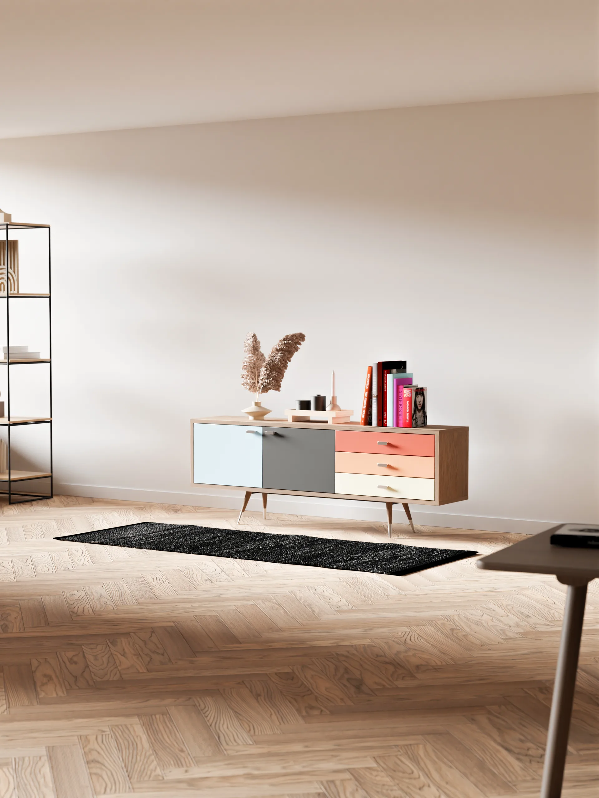 Tapete Leather 75x200 cm, black (preto) Rug Solid