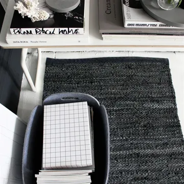 Tapete Leather 75x300 cm - black (preto) - Rug Solid