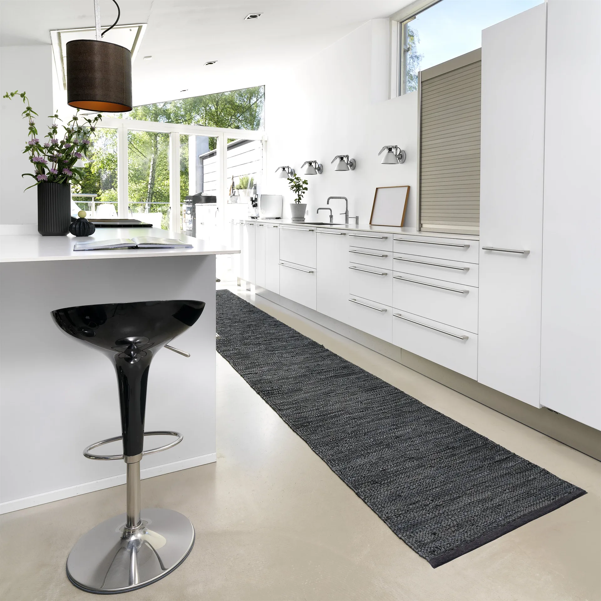 Tapete Leather 75x300 cm, dark grey (cinza escuro) Rug Solid