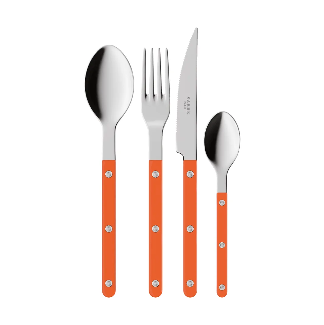 Bistrot solid conjunto de talheres 4 peças, Laranja SABRE Paris