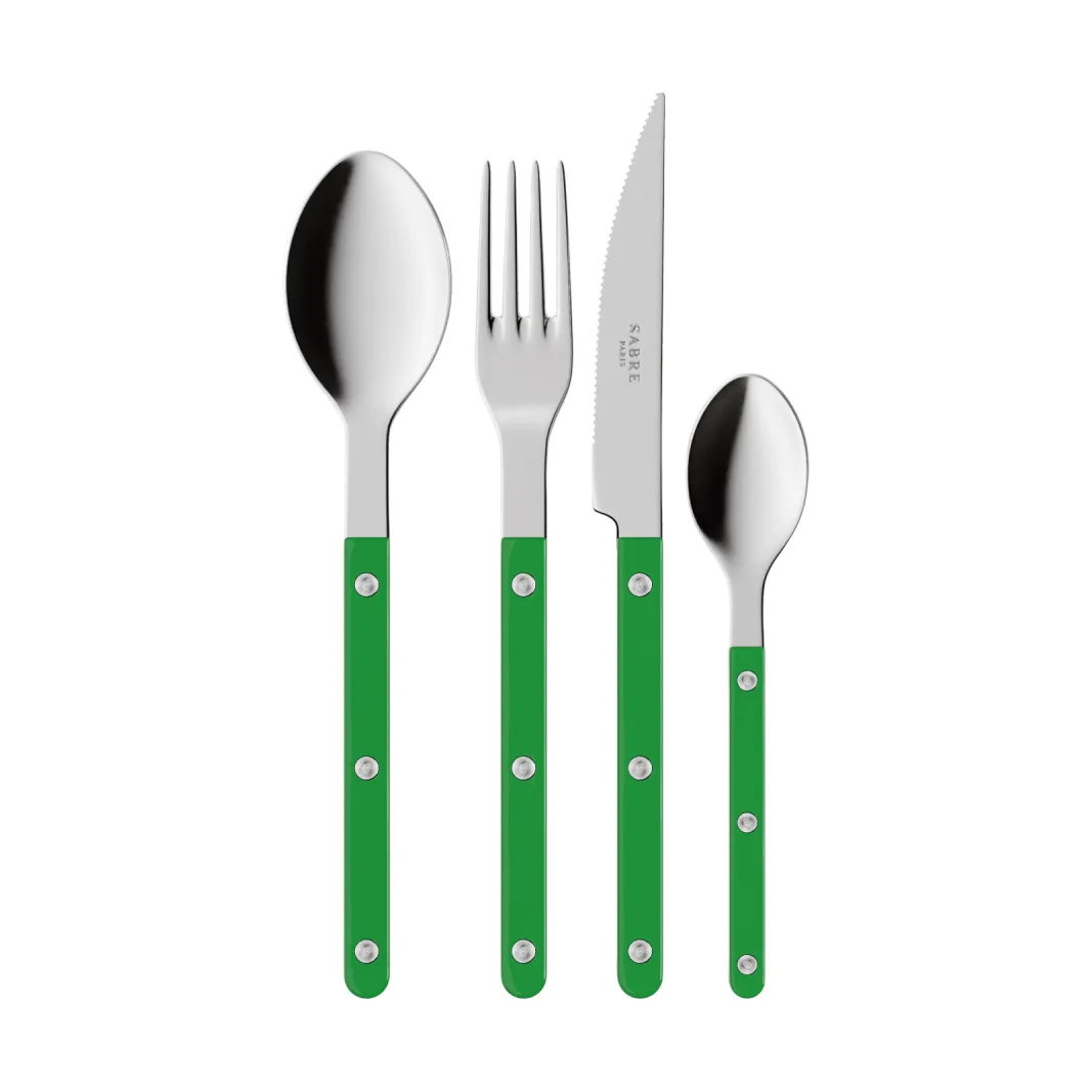 Bistrot solid conjunto de talheres 4 peças, Verde jardim SABRE Paris