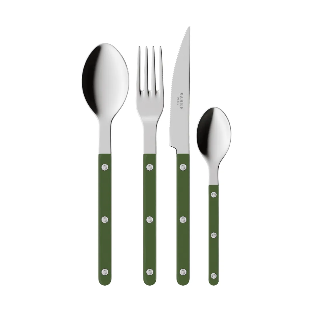 Bistrot solid conjunto de talheres 4 peças, Verde SABRE Paris