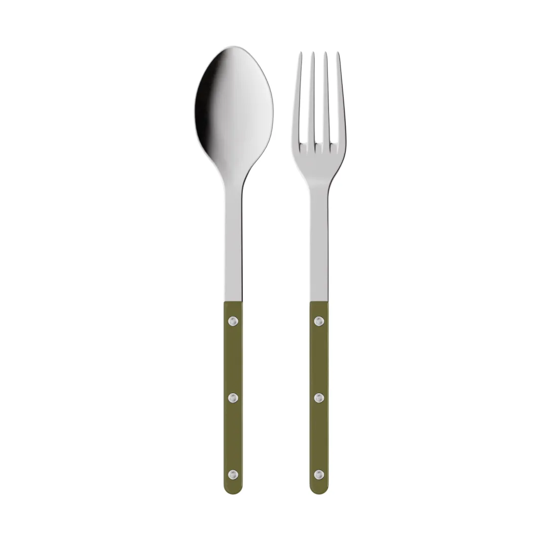 Bistrot solid conjunto de talheres de servir 2 peças, Samambaia verde SABRE Paris