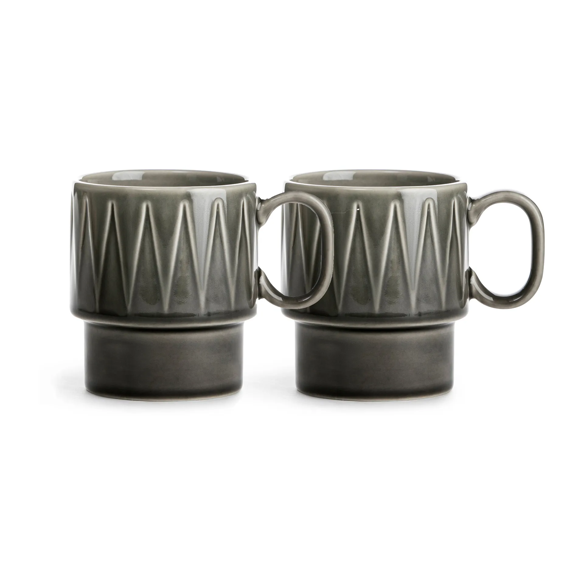 Caneca Coffee & More, 2 un., Cinza Sagaform
