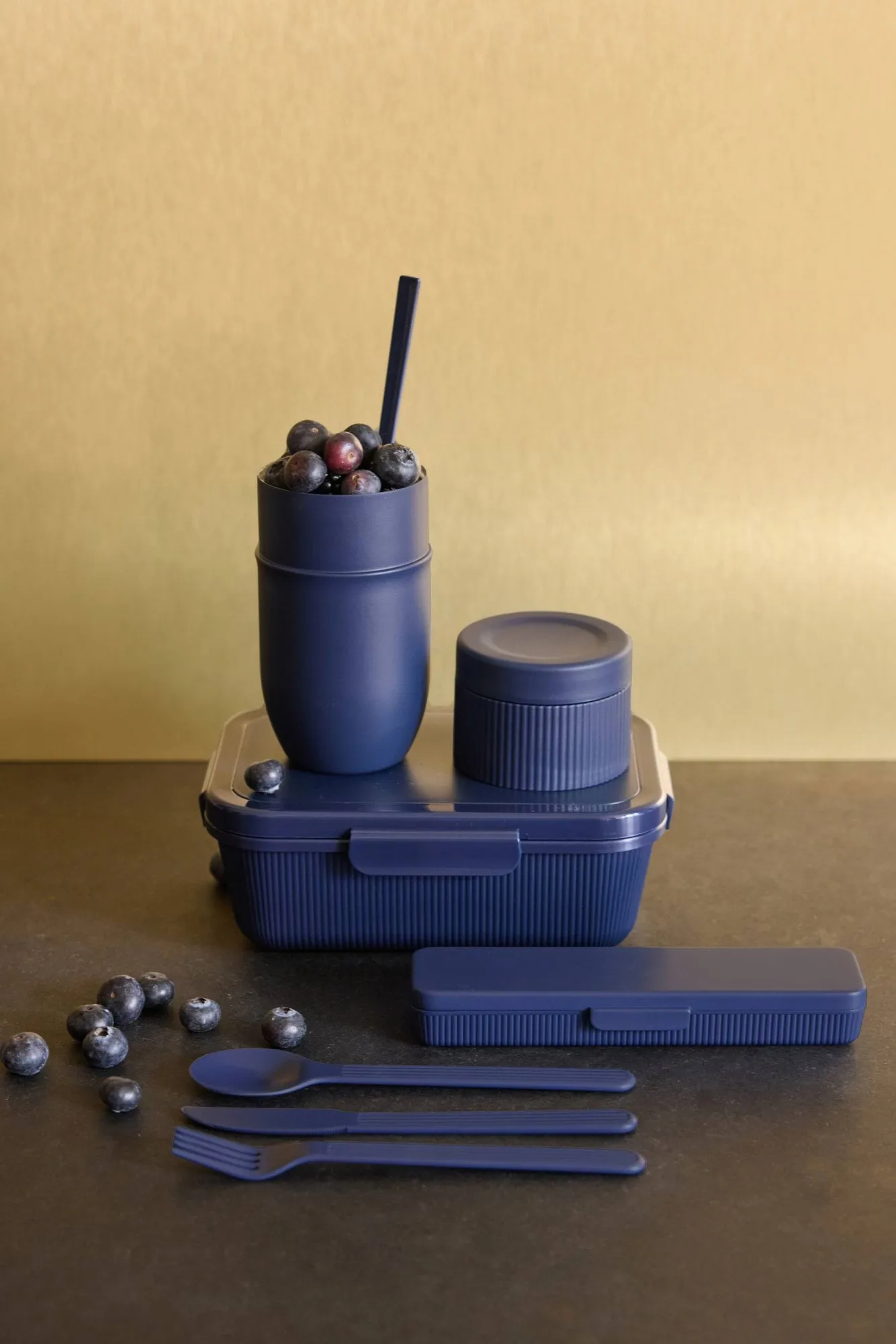 Conjunto de talheres Tina, Azul Pantone 2379C Sagaform