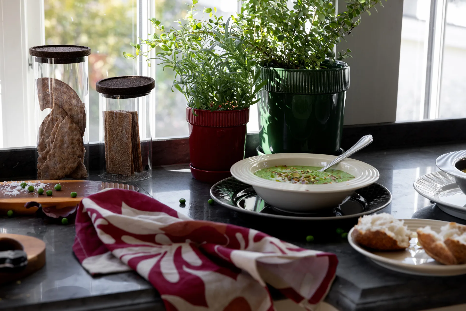 Edith pano de cozinha 50x70 cm 2 unidades, Bordô Sagaform