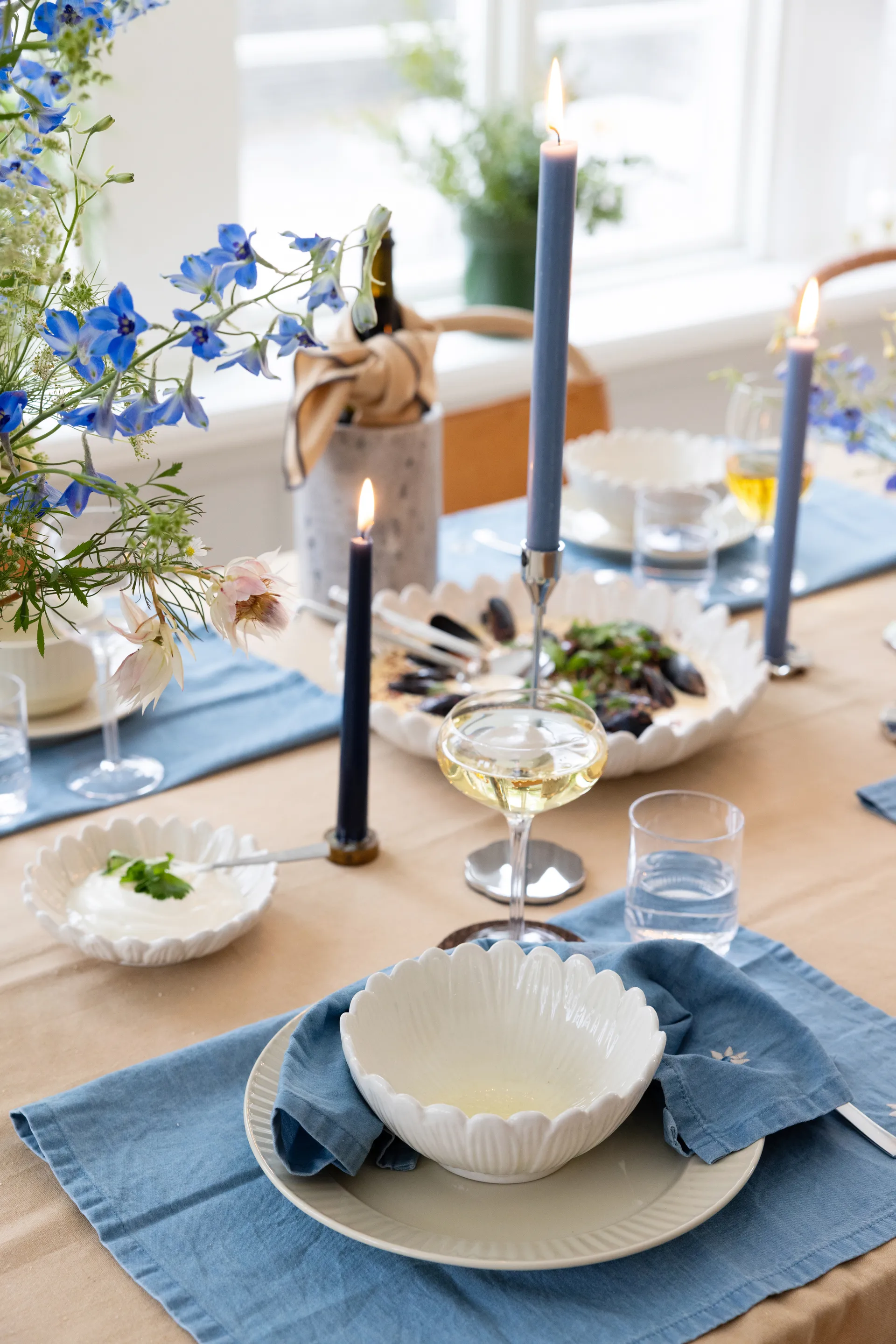 Guardanapo Eden denim 45x45 cm 2-unid., Azul Sagaform