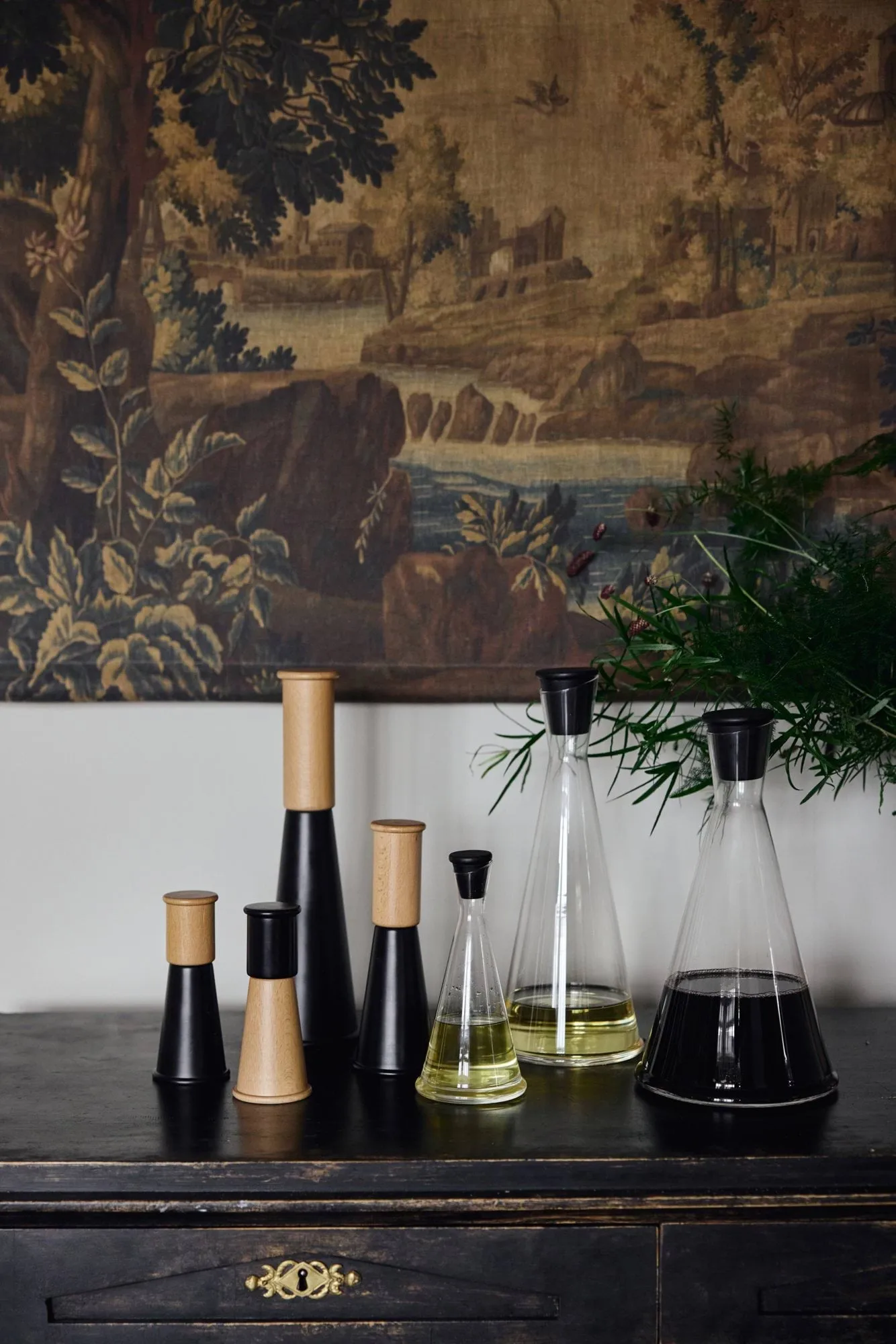 Gurken garrafa para óleo/vinagre, Transparente-preto, 25 cl Sagaform
