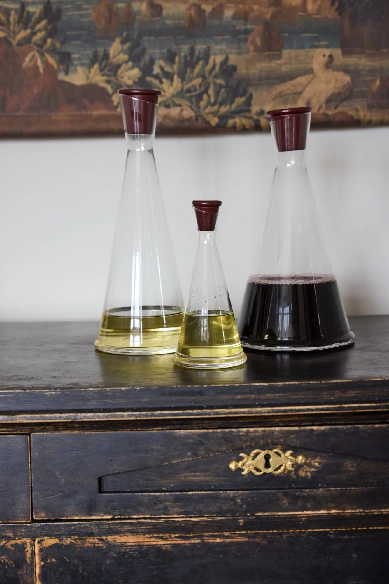 Gurken garrafa para óleo/vinagre, Transparente-vermelho escuro, 25 cl Sagaform